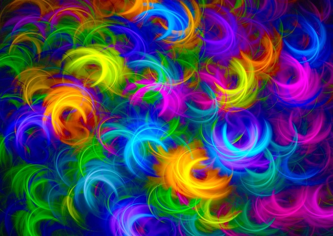 Puzzel abstracte neonveertjes 1000 stukjes