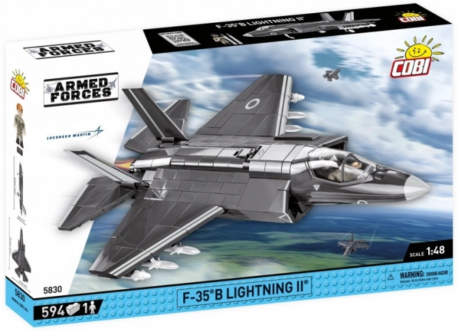Model van de gevechtsvliegtuig F-35B Lightning II van blokken