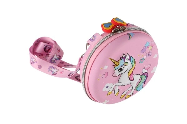 Tas/Portemonnee eenhoorn kind met koord stof 14cm in zak