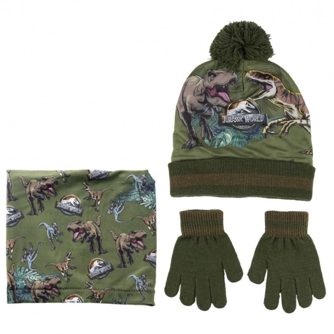 Set muts + handschoenen + halswarmer Jurassic Park