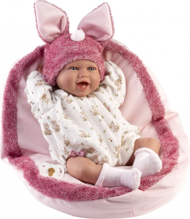 Realistische babypop met geluiden en een zacht stoffen lichaam - Llorens