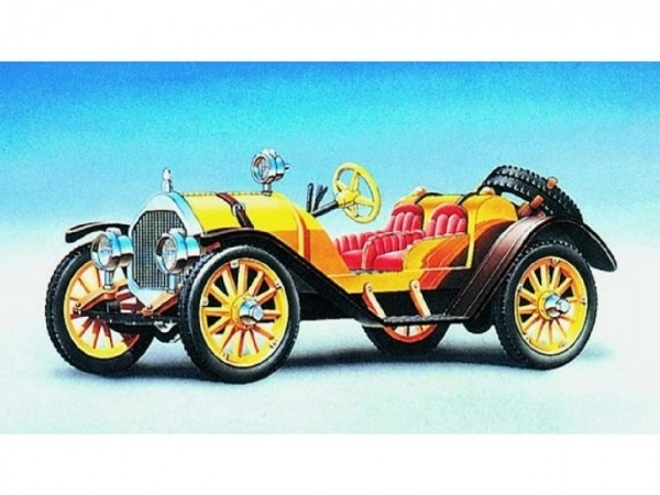 Model Mercer Raceabout 1912 12,5x5,5cm in doos 25x14,5x4,5cm