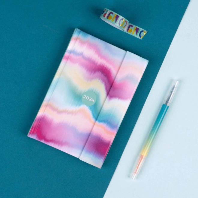 Wekelijkse magnetische agenda Batik 2024, 11 × 16 cm