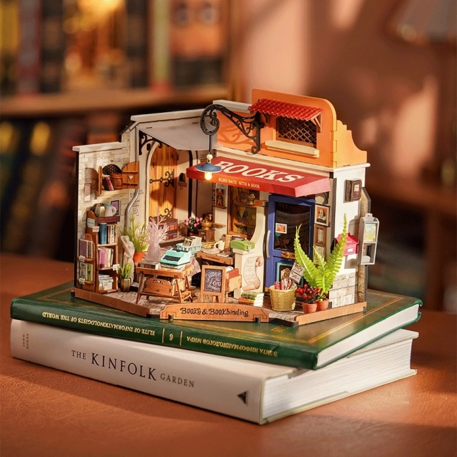 Rolife DIY 3D houten puzzel Boekenwinkel op de hoek