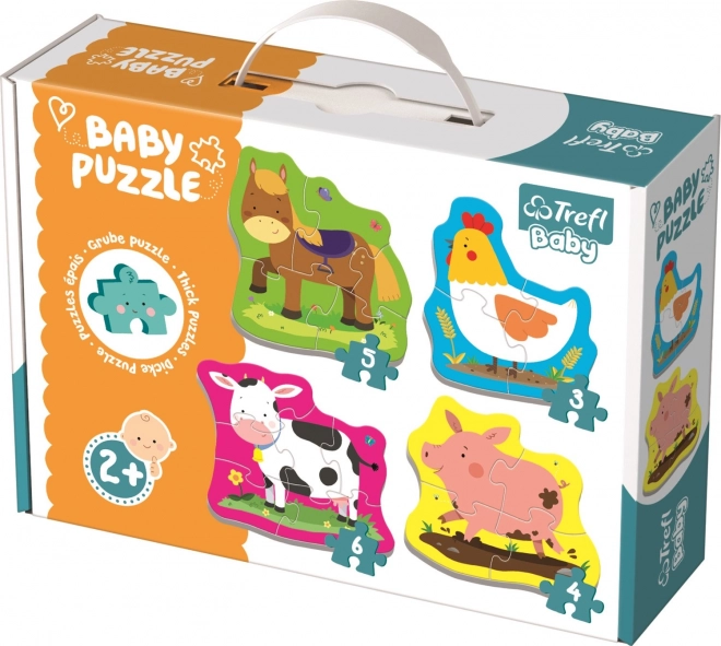 TREFL Baby puzzel Dieren op de boerderij 4-in-1 (3,4,5,6 stukjes)