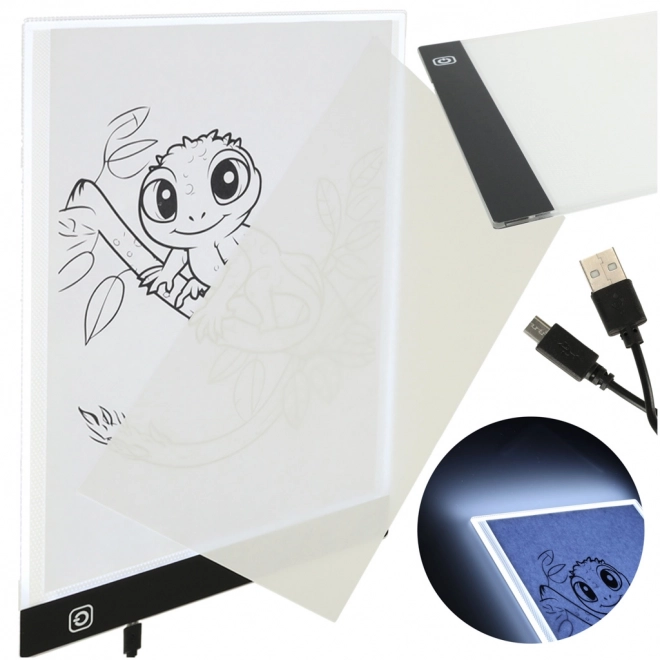 Verlichte LED tekenbord A4