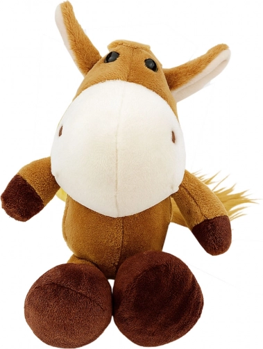 Pluchen paardje met zuignap bruin 23 × 12 cm