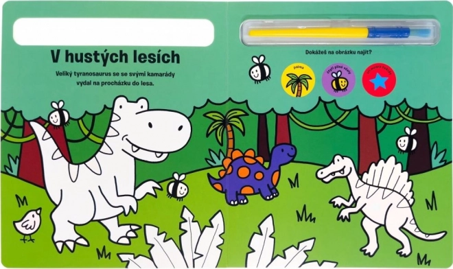 Kleur Mij In! Dinosauriërs - Boek Met Waterkleuring