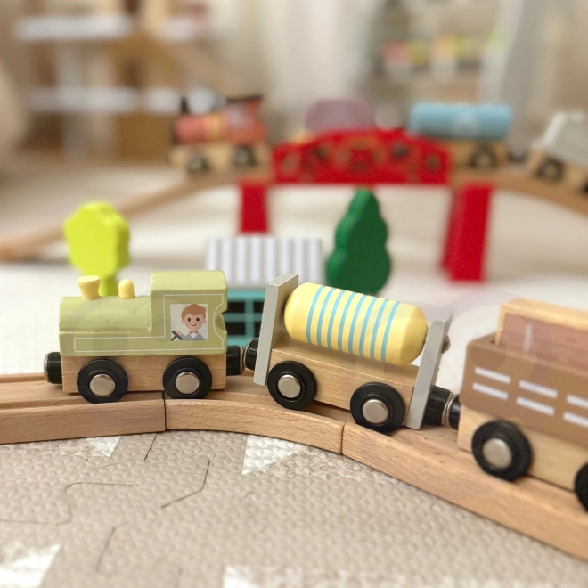 Tooky Toy houten magnetische treinwagons