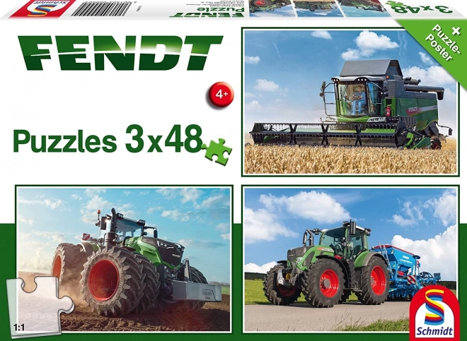 SCHMIDT Puzzel Traktoren Fendt 3x48 stukken