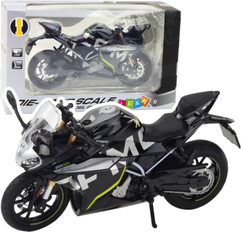 Metalen sportmotor 1:12 met licht en geluid – zwart