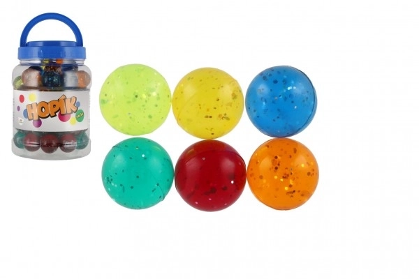 Kleurrijke stuiterbal met glitter