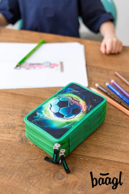 BAAGL School etui met drie lagen Voetbal Bal