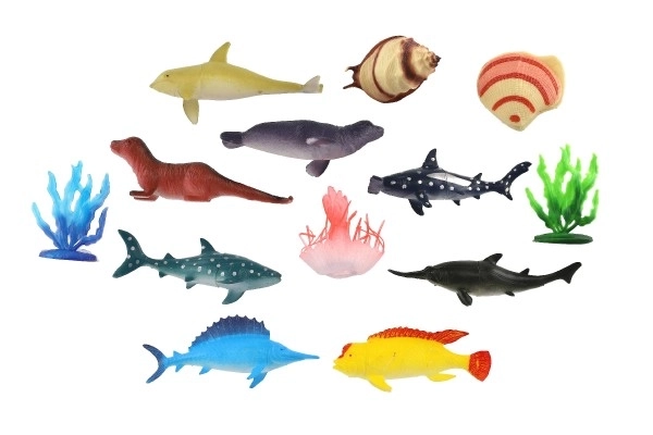 Zeedieren met accessoires plastic set
