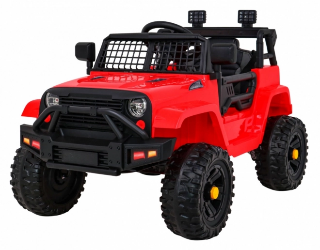Accu-aangedreven Jeep Dark Night voor kinderen + langzame start + EVA + LED audio – Rood