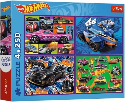 Puzzel 4×250 stukjes HOT WHEELS