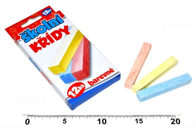 Schoolkrijtjes gekleurd 12 stuks