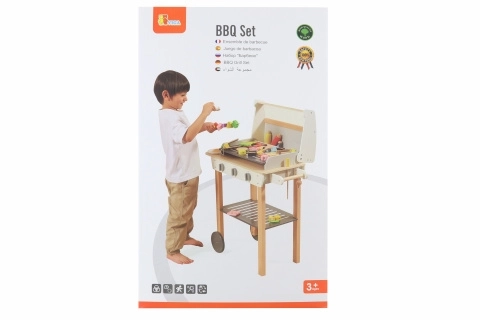 Houten grill met accessoires