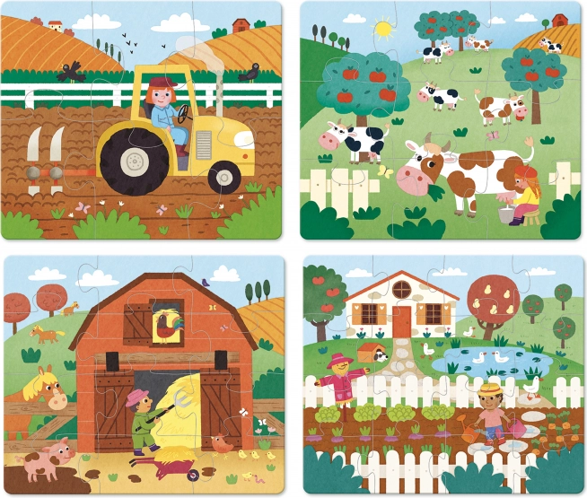 Vilac houten puzzel Boerderij 4 in 1