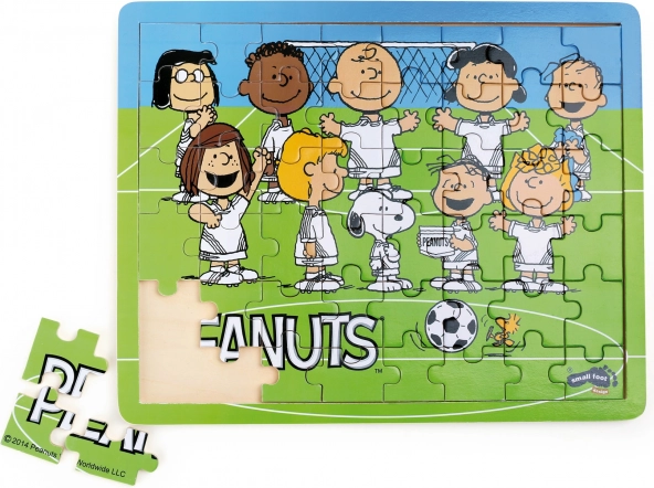 Houten puzzel Snoopy en voetbal