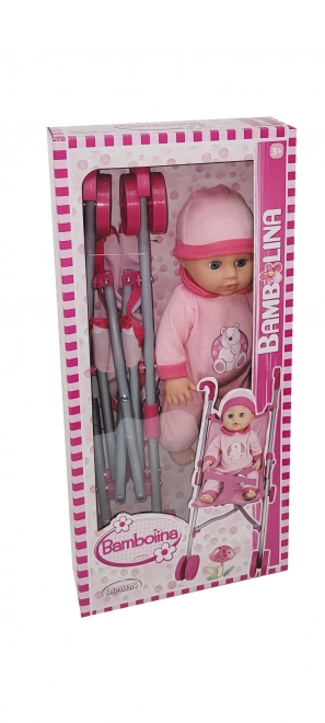 Pop Bambolína met kinderwagen