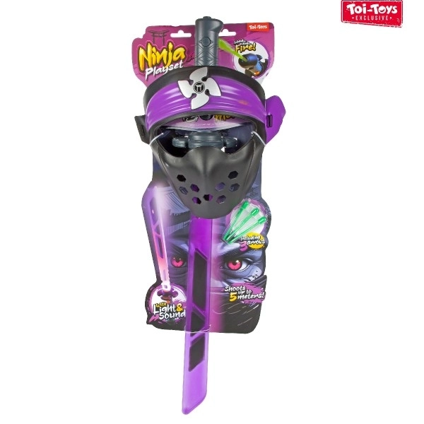 Ninja set zwaard + masker + pijlen met geluid en licht