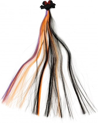 Regenboog haarlok met halloween-haarclip