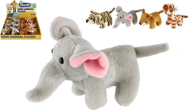 Pluchen safaridieren en dierentuindieren 10–15 cm, mix van soorten
