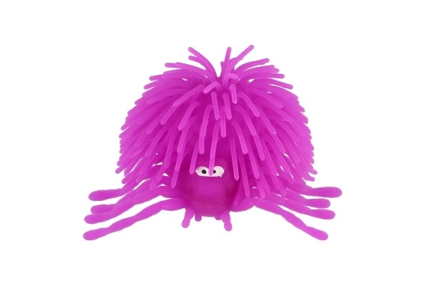 Stressbal spin antistress siliconen 10 cm op batterijen met licht 6 kleuren in zakje 16 stuks in doos