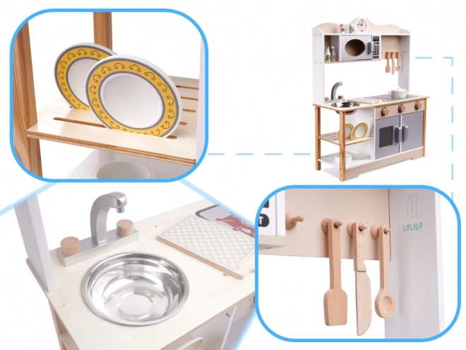 Houten keuken Lulilo met accessoires
