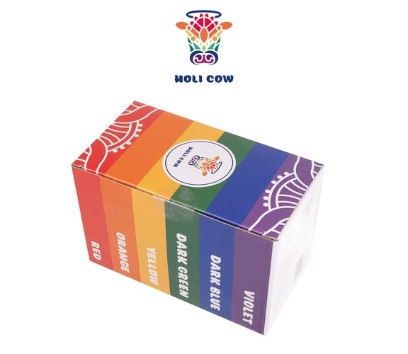 Gekleurde Holi-poeder - 6 x 100 g