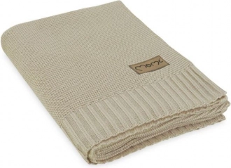 Gebreide babydeken MoMi HUG beige