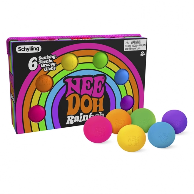 Schylling Regenboog knijpballen NeeDoh 6 stuks