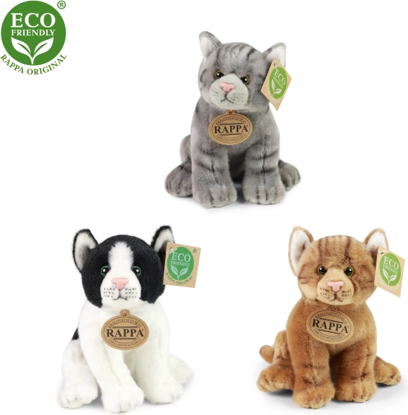 Zittende pluchen kat 20 cm – 3 soorten