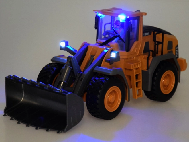 RC bouwbulldozer met beweegbare arm en lichten