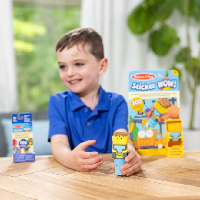 Sticker WOW! Stickerset met Buldozer Stempel