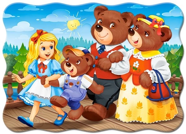 Puzzel 30 stenen goudlokje en drie beren