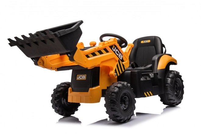 Kinder ritje op JCB Traktor met graafmachine