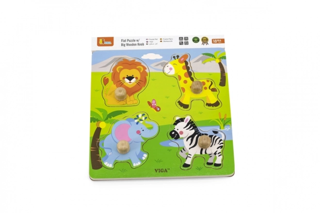 Houten inlegpuzzel - wilde dieren
