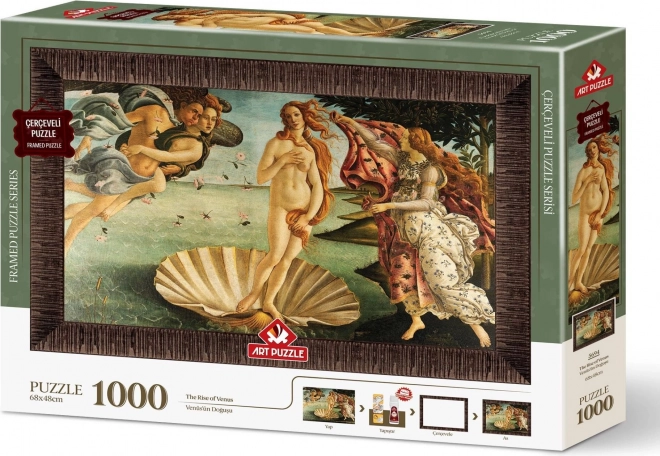 ART PUZZLE Puzzel met lijst en lijm 3-in-1 1000 stukjes – De Geboorte van Venus