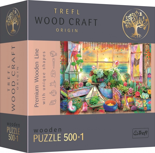 Opvouwbare puzzel TREFL Wood Craft Origin Strandhuis 501 stukjes