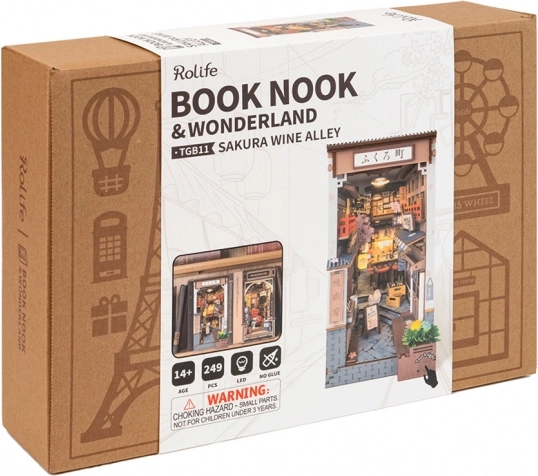 3D puzzel boekensteun Sakuralaan met wijn