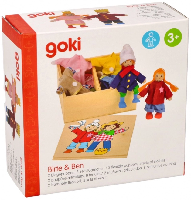 Verkleedpoppen in een doos