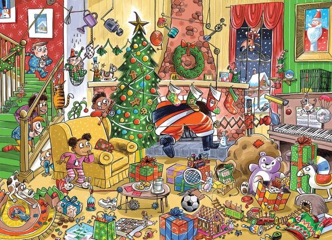 familiepuzzel Cobble Hill Santa vangen 350 stukjes