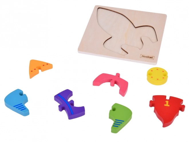 Houten puzzel Montessori raket
