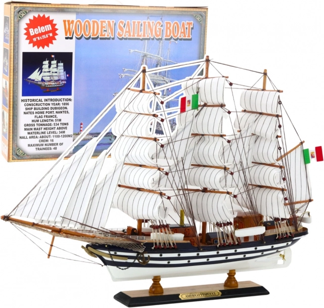 Decoratief Model Zeilschip Amerigo Vespucci 64x46cm