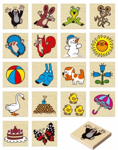 Houten memory Krtek - 36 stukjes