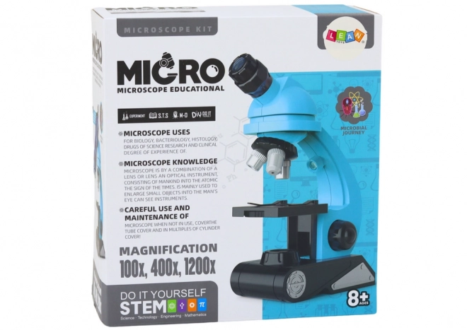 Educatieve microscoop voor kinderen met accessoires blauw