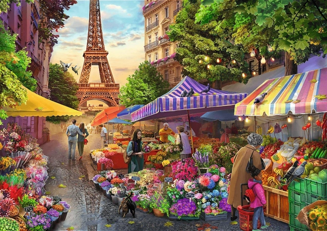 TREFL Puzzel Premium Plus Theetijd: Bloemenmarkt 1000 stukken