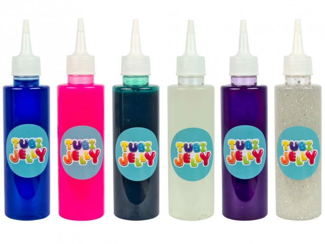 TUBAN TUBI JELLY set van 6 kleuren met klein aquarium – zeemeermin